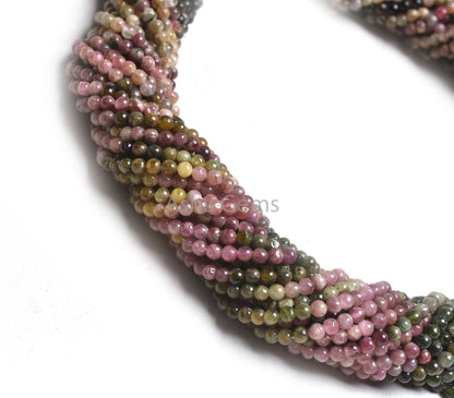 14.5" Strand Multi Tourmaline Smooth Round Ball Gemstone Beads,3 mm Natural Tourmaline Round ball Bead Tourmaline Jewelry Making Crafts SALE