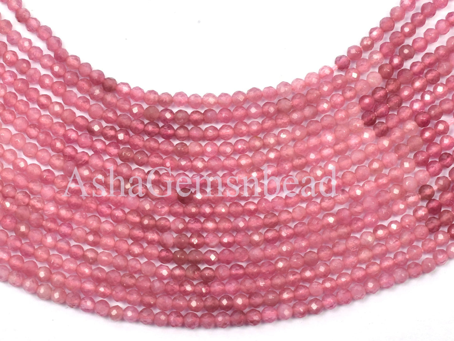 AAA Natural Pink Tourmaline Faceted Machine Cut Beads,2mm Shaded Pink Tourmaline Micro Cut Rondelle Gemstone Beads, Tourmaline Bead Jewelry(AG 15040 c)