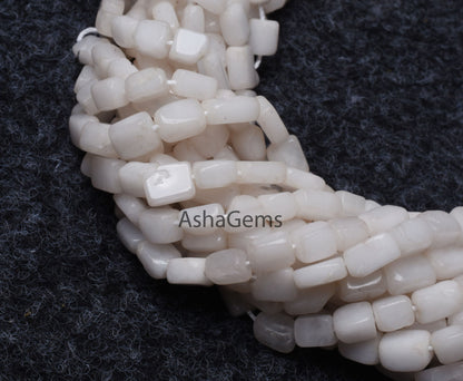 Natural White Quartz Smooth Rectangle Bead,13" Strand Quartz Plain Handmade Uneven Rectangle Beads Gemstone White Quartz Beads Jewelry Craft