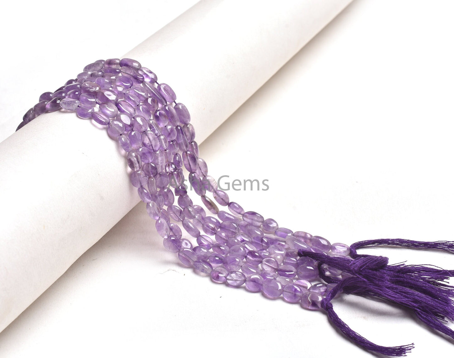 Natural Amethyst Smooth Handmade Oval Shape Gemstone Beads,13" Purple Blue Amethyst Uneven Oval Nugget Beads, African Amethyst Bead Jewelry