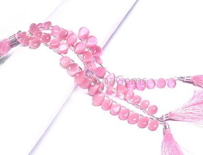 Beautiful Pink Monalisa Smooth Pears Shape Beads, Fine Monalisa Smooth Teardrop Handmade Side Drill Monalisa Beads Jewelry Making Craft SALE