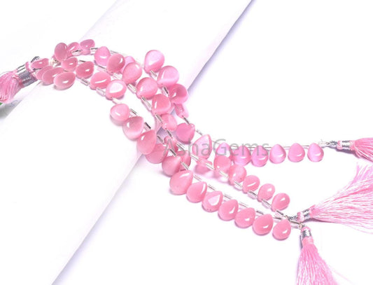 Beautiful Pink Monalisa Smooth Pears Shape Beads, Fine Monalisa Smooth Teardrop Handmade Side Drill Monalisa Beads Jewelry Making Craft SALE