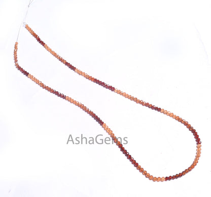 17" Strand natural hessonite Faceted rondelle Shape Gemstone Beads, 3 mm AAA Shaded Brown Hessonite Micro Machine Cut Beads Necklace Jewelry