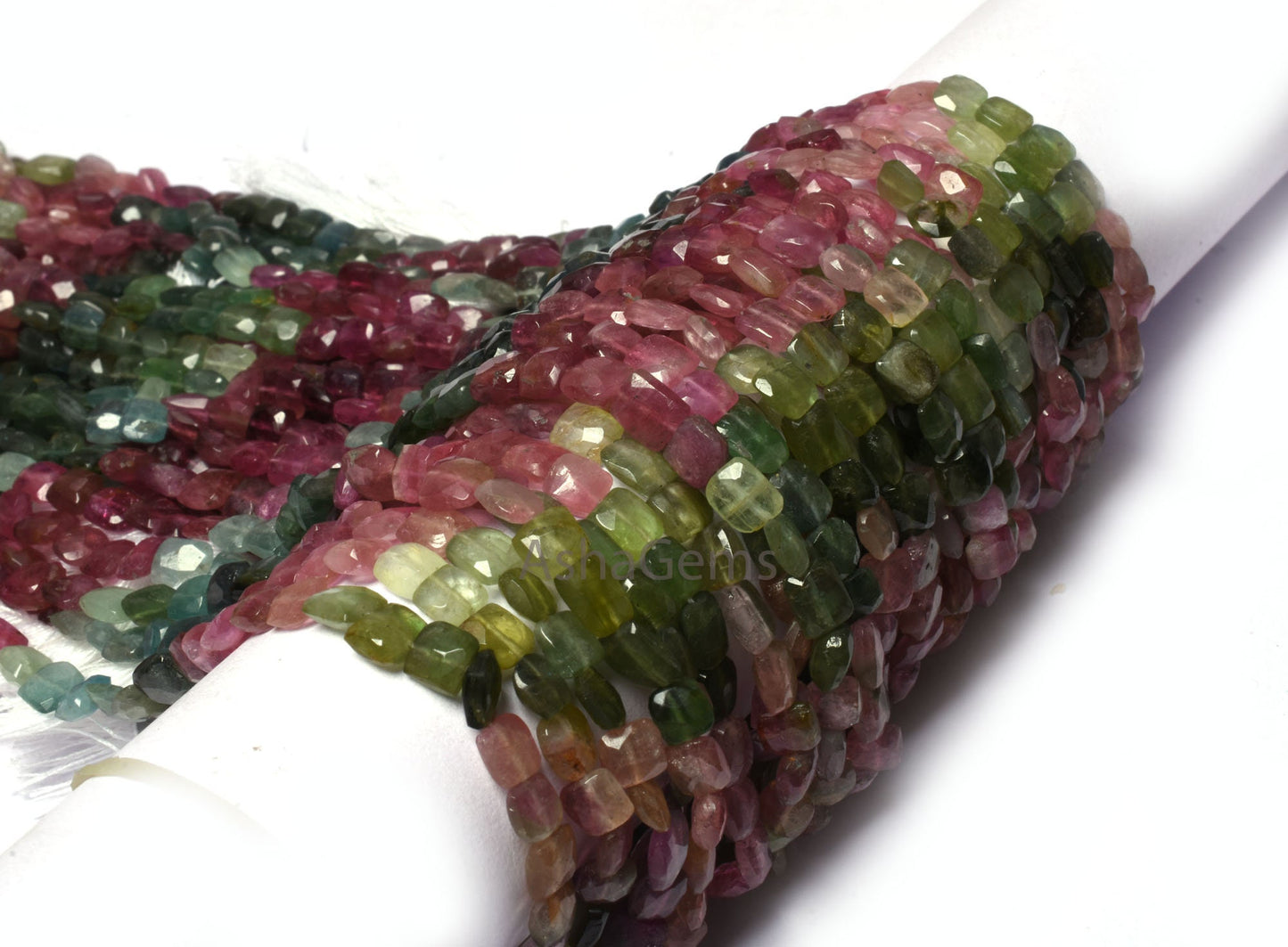 Natural Multi Tourmaline faceted Gemstone Beads, Tourmaline Fancy Uneven cushion Shape beads, Multi Color Tourmaline Handmade Beads Jewelry
