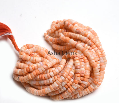 Beautiful Orange Opal Smooth Tyre Shape Beads,16" Strand Fanta Color Shaded Opal Handmade Uneven Flat Tyre Gemstone Beads Jewelry Craft SALE