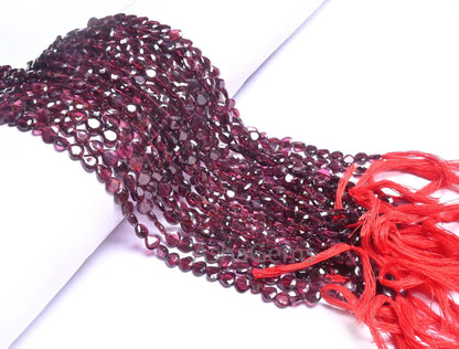 Beautiful Red Garnet Faceted Heart Shape Gemstone Beads,13" Natural Garnet Straight Drill Tiny Heart Flat Briolette Garnet Bead Jewelry SALE (AG 18712 )