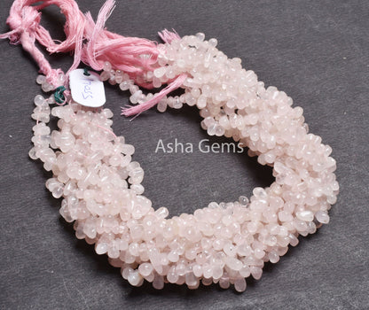 Beautiful Pink Rose Quartz Smooth Drops Shape Beads, Natural Rose Quartz Plain Handmade Teardrop Gemstone Beads, Rose quartz Beads Jewelry