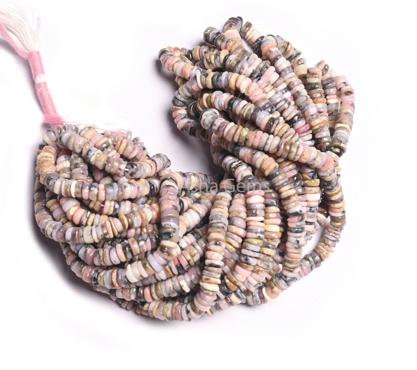 Natural Moss Pink Opal Smooth Tyre Shape Handmade Beads, Rare Bio Pink Opal Plain Uneven Flat Tyre Gemstone Opal Beads Jewelry Making Crafts