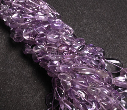 AAA Quality Pink Amethyst Smooth Nugget Gemstone Loose Bead, Natural Amethyst Tumble Handmade Straight Drill Amethyst Bead Necklace Jewelry
