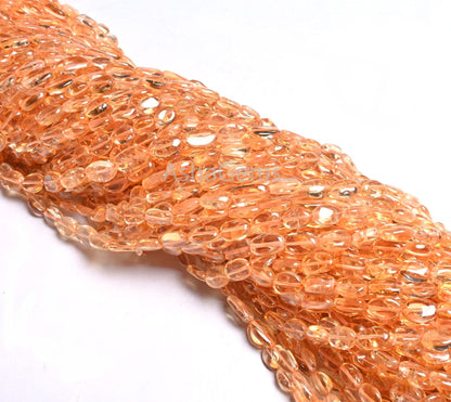 Beautiful Citrine Quartz Flat Oval Uneven Shape Handmade Beads, Natural Yellow Citrine Plain Oval Gemstone Citrine Beads Jewelry Crafts SALE
