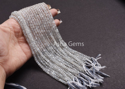 4.25 mm AAA White Moonstone Micro Cut Faceted Rondelle Beads,Top Quality Moonstone Bead,13.5" Rare Translucent White Moonstone Bead Jewelry
