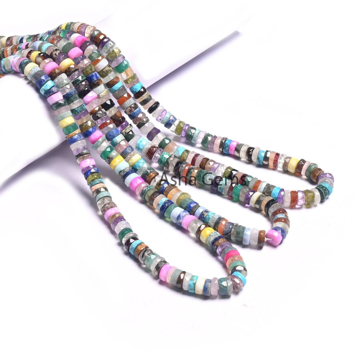 16" Strand Beautiful Multi Color Faceted Heishi Tyre Beads,6 mm Natural Mix Gemstone Disco Flat Wheel Shape Beads Jewelry Making Craft Sale