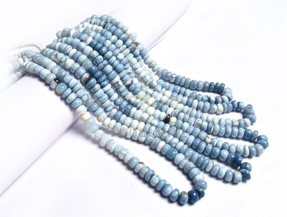 Beautiful Blue Oregon Opal Handmade Uneven Rondelle Shape Beads,8-9 mm Shaded Pigeon Blue Opal Smooth Gemstone Loose Opal Beads Jewelry SALE