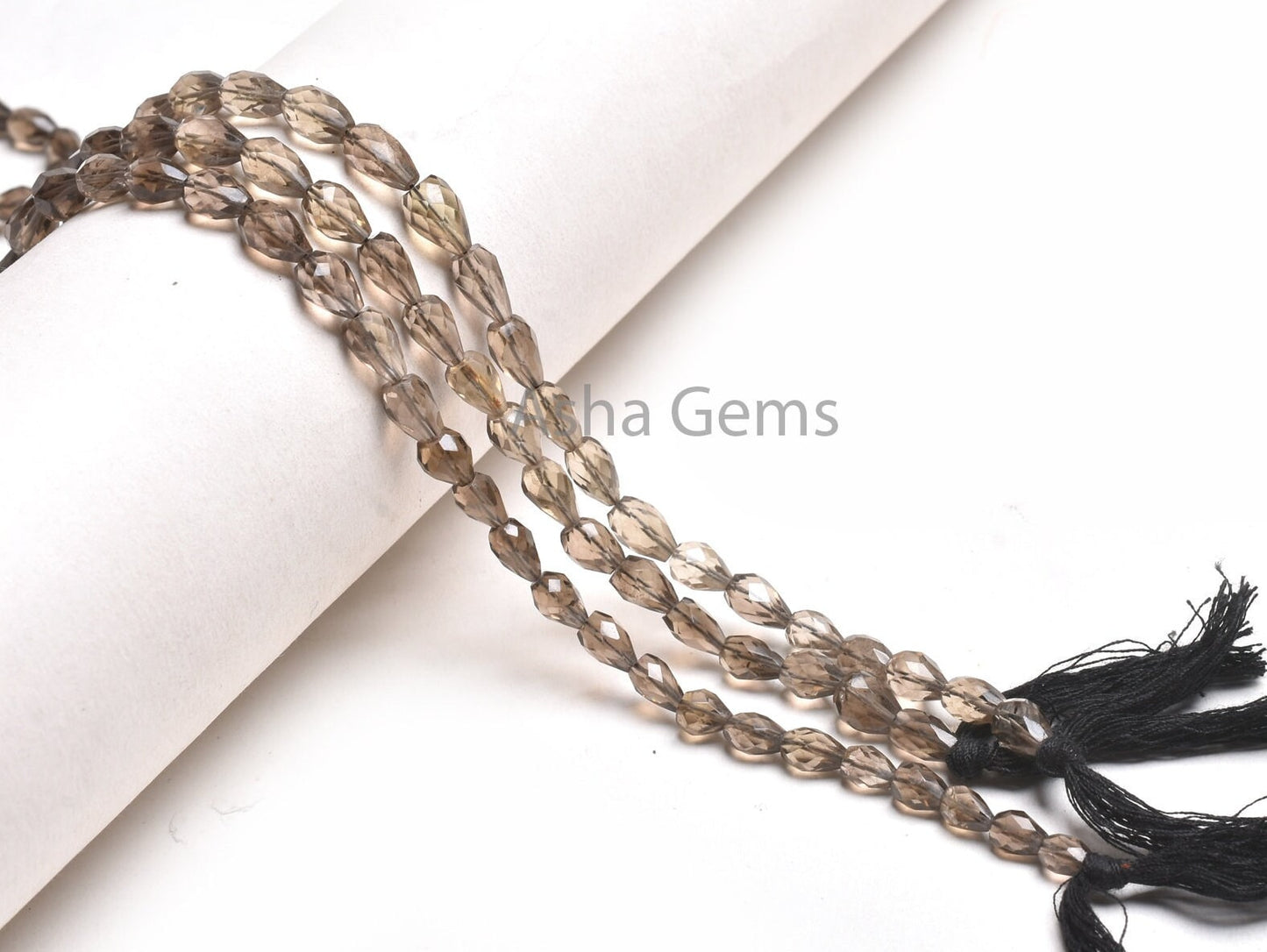 AAA Smoky Quartz Drops Straight Drill Gemstone Beads,5.5-10.5mm Fine Natural Smoky Faceted Indian Cut Teardrop Gemstone Briolette Beads SALE