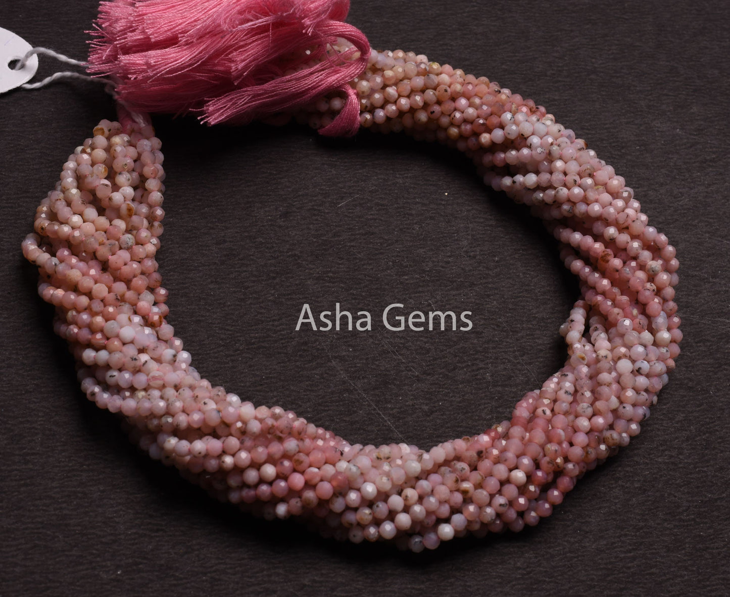 Natural Moss Pink Opal Micro Cut Rondelle Beads,3.25 mm Rare Moss Pink Opal Machine Cut Gemstone Beads, Opal Beads For Jewelry Making Crafts