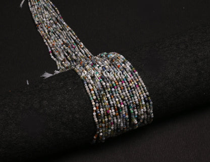 Beautiful Natural Multi Color Gemstone Micro Cut Beads,2 mm Disco Beads,Semi Precious Mix Gemstone Rondelle Shape Faceted Bead Jewelry Craft