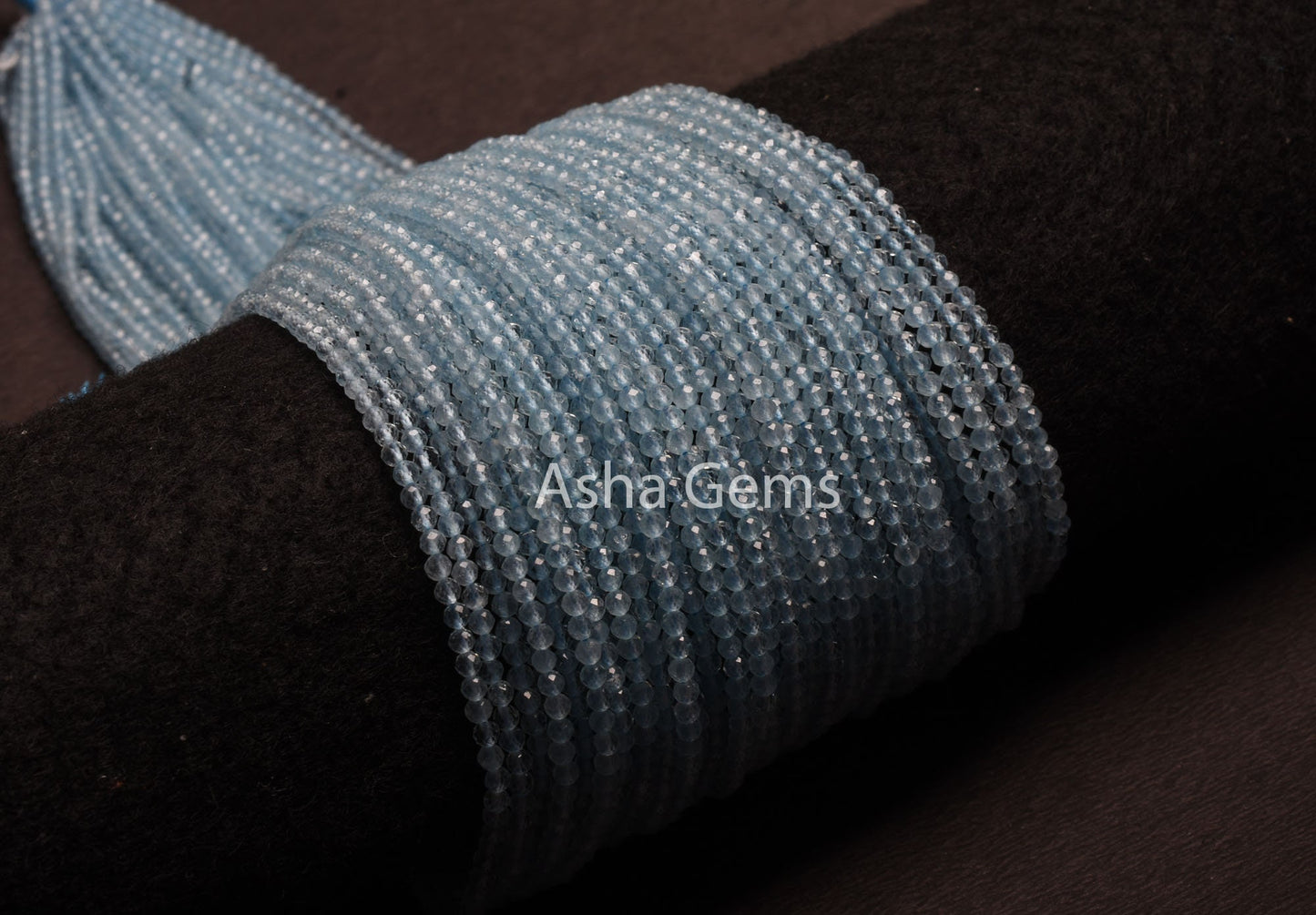 AAA Quality Blue Aquamarine Micro Cut Gemstone Beads,2.5 mm Natural Aquamarine Machine Cut Rondelle Beads, Real Blue Aquamarine Bead Jewelry
