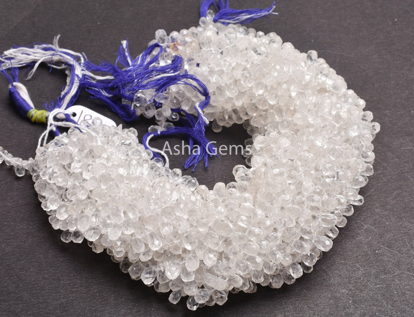White Crystal Quartz Faceted Drops Gemstone Beads, Natural Crystal Teardrop Briolette Side Drill Beads, Fine Crystal Bead Jewelry Craft SALE