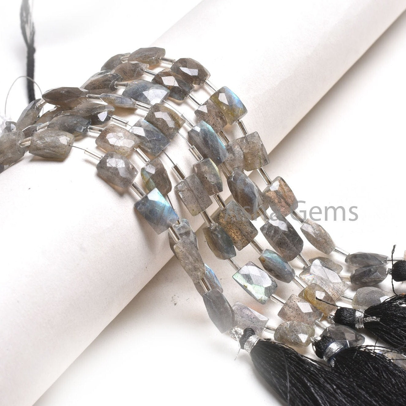 Natural Fire Labradorite Faceted Rectangle Gemstone Beads Flashy Labradorite Fancy Chicklet Shape Briolette Straight Drill Bead Jewelry SALE