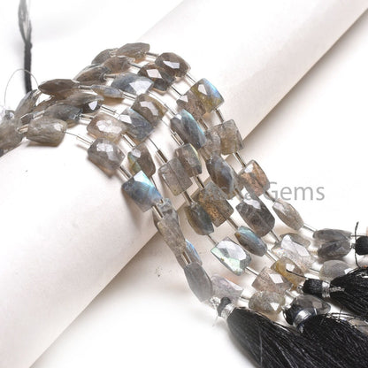 Natural Fire Labradorite Faceted Rectangle Gemstone Beads Flashy Labradorite Fancy Chicklet Shape Briolette Straight Drill Bead Jewelry SALE
