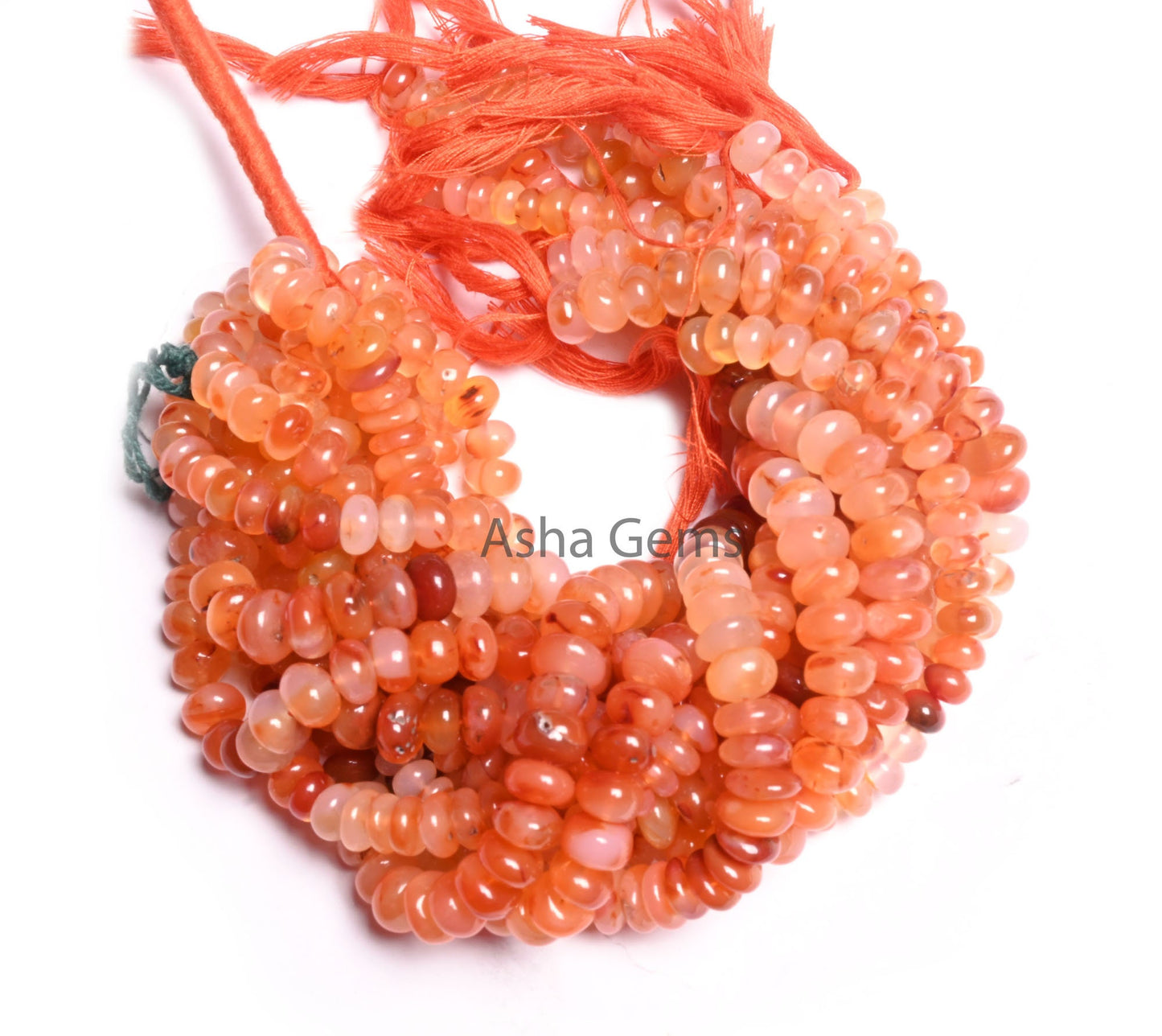 Natural Carnelian Smooth Rondelle Shape Beads,10" Shaded Red Orange Carnelian Plain Handmade Gemstone Loose Bead Carnelian Bead Jewelry SALE