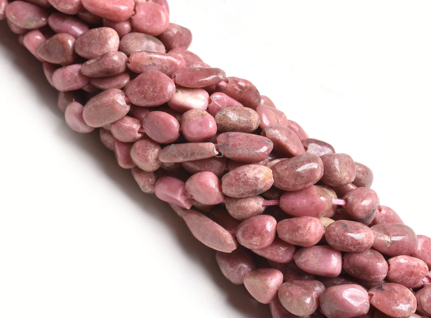Beautiful Pink Rhodonite Smooth Nugget Gemstone Beads, Natural Rhodonite Handmade Uneven Tumble Shape Beads, Rhodonite Beads Jewelry Crafts