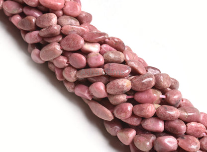 Beautiful Pink Rhodonite Smooth Nugget Gemstone Beads, Natural Rhodonite Handmade Uneven Tumble Shape Beads, Rhodonite Beads Jewelry Crafts