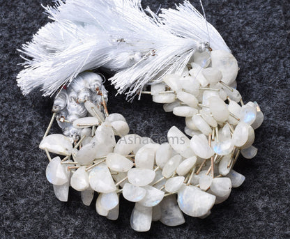 Natural rainbow Moonstone Fancy D Shape Gemstone Beads, Flashy White rainbow Moonstone Faceted Half Moon Briolette Beads Jewelry Craft Sale
