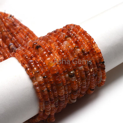 Carnelian Smooth Handmade Tyre Shape Gemstone Beads,11" Strand Natural Orange Red Carnelian Plain Uneven Tyre Bead Carnelian Bead Craft SALE