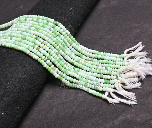 Beautiful Light Mint Green Opal smooth Gemstone Loose beads, Shaded Parrot Green opal Plain Handmade Uneven Rondelle Opal Bead Jewelry Craft (AG 12328)
