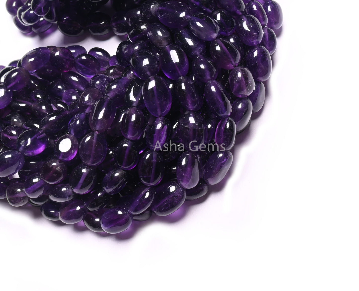 Natural African Amethyst Smooth Nugget Gemstone Loose Beads,16" Strand purple Amethyst Handmade Tumble Beads, Fine Amethyst Necklace Jewelry (AG 22297)