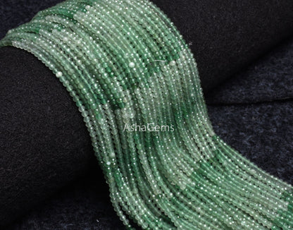 3 mm Genuine Aventurine Rondelle Faceted Gemstone Beads, Shaded Green aventurine Micro faceted machine Cut Beads AAA Quality aventurine Bead
