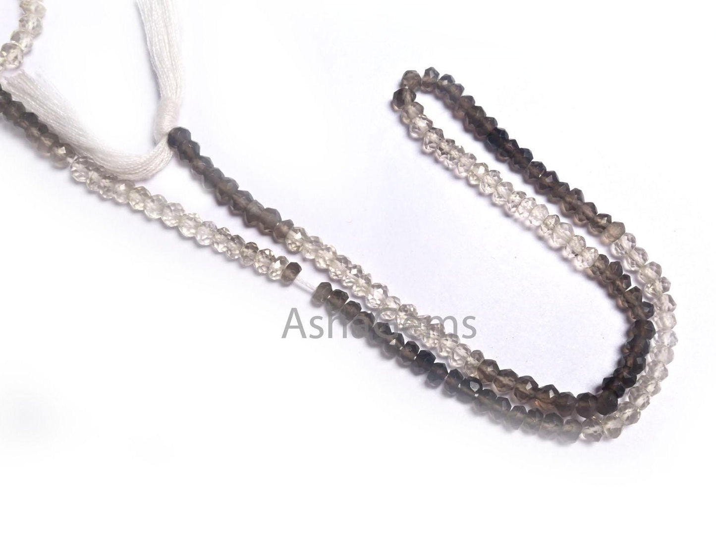 13"Strand Beautiful Natural Smoky Quartz Micro Cut Rondelle Faceted Gemstone Beads 3.5 mm, AAA Shaded Smoky Indian Machine Cut Beads Jewelry
