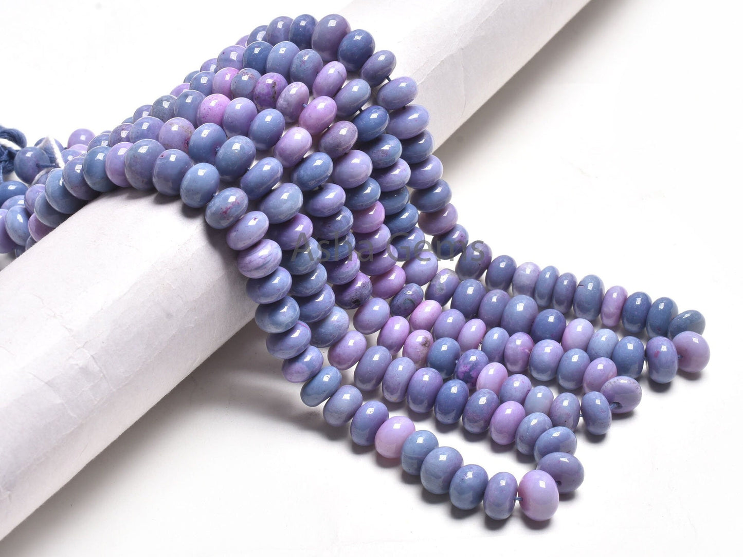 AAA Purple lavender Opal Smooth Rondelle Shape Beads, Beautiful lavender Opal Beads Strand Opal Plain Handmade Gemstone Roundelle Beads SALE
