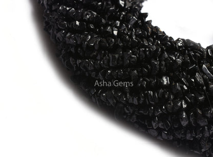 34"Strand Natural Black Tourmaline Raw Uncut Chips Beads Gemstone,Black Tourmaline Nuggets,Tourmaline Beads,Rough Polish Beads, Uncut Chips