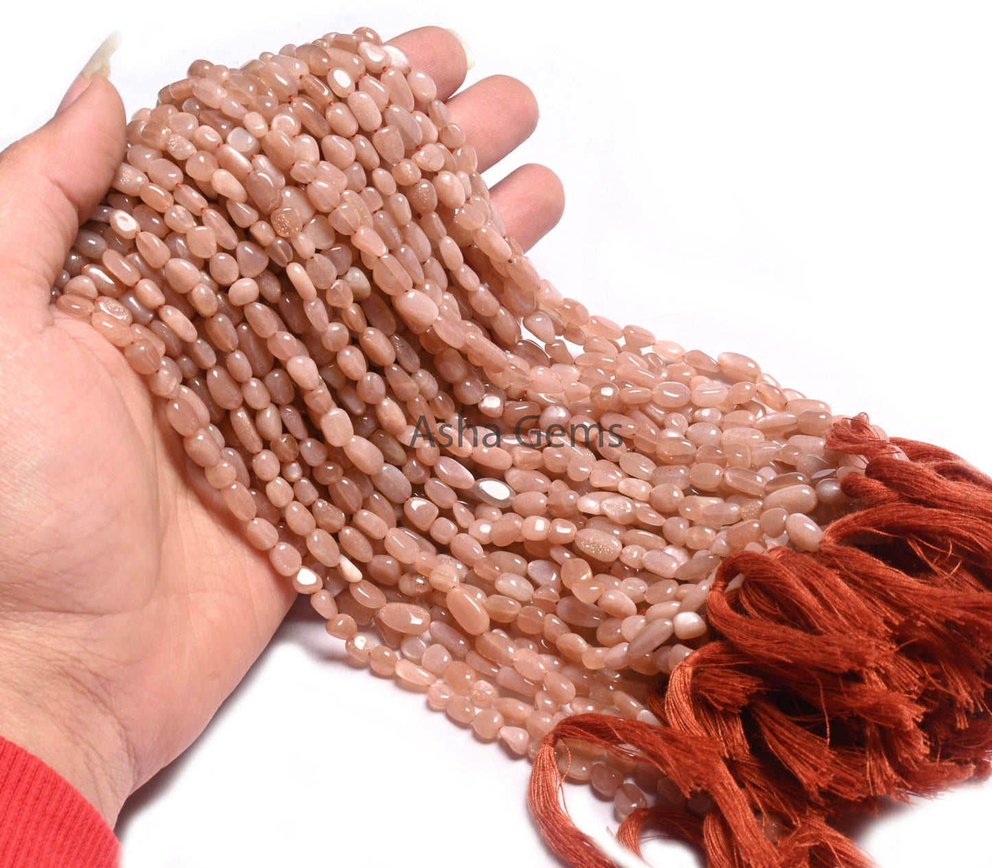 Fine Peach Moonstone Smooth Nugget Tiny Gemstone Loose Beads,4.5-9.5 mm Pink Moonstone Plain Handmade Uneven Tumble Bead Jewelry making SALE (AG 22276)