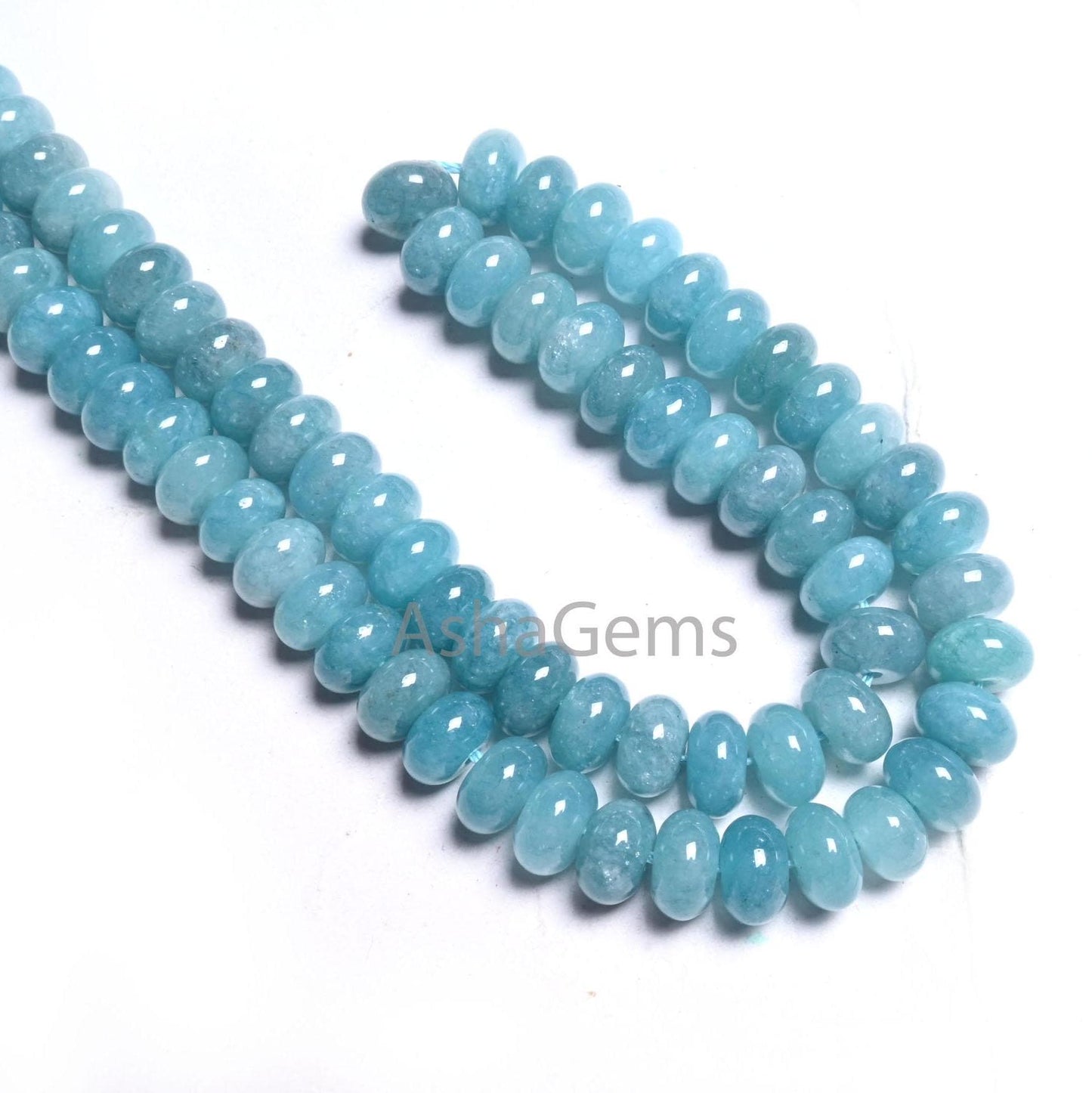 8mm Fine Neon Blue Color Jade Quartz Smooth Rondelle Shape Beads, Off Blue Quartz Plain Gemstone Loose Quartz Bead Jewelry Making Craft SALE