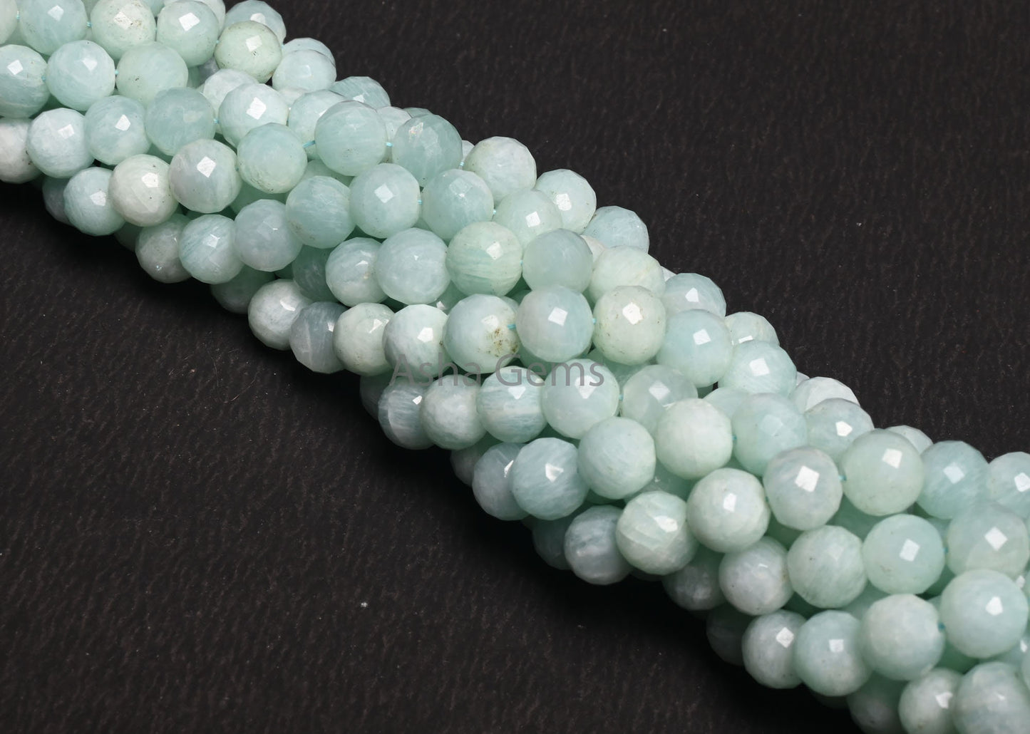 Fine Blue Amazonite Faceted Round Ball Gemstone Beads,13" Natural Amazonite Beads, Amazonite Indian Cut Round Shape Beads Jewelry Handicraft