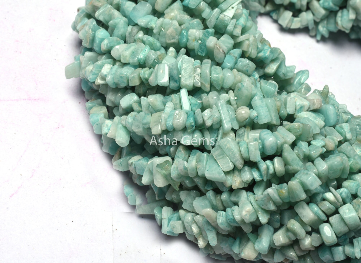Natural Blue Amazonite Uncut Chip Beads,34 Inch Amazonite Smooth Raw rough Gemstone beads Strand, Amazonite Loose Beads For Jewelry (AG 10325)