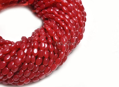 Beautiful Red Quartz Smooth Oval Shape Beads,5-7 mm Red Quartz Handmade Oval Straight Drill Gemstone Beads AAA Red Bead Jewelry Making SALE