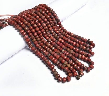 Natural Red Jasper Smooth Rondelle Shape Gemstone Beads,8-9 mm Fine Blood jasper Plain Handmade Beads, Shaded jasper Beads Necklace Jewelry