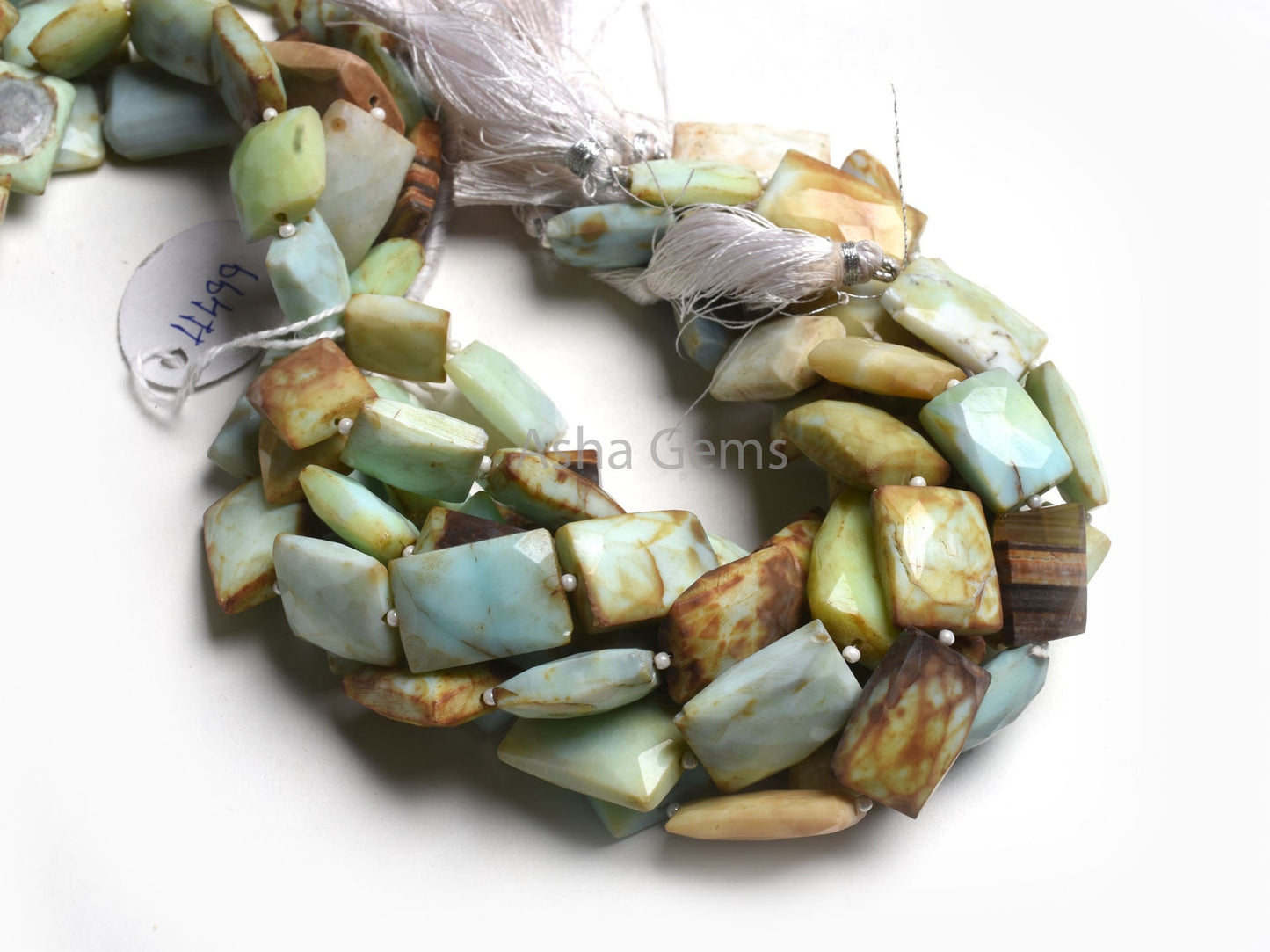 Beautiful Peru Boulder Opal Faceted Rectangle Beads,8"Strand natural Boulder Opal Fancy Shape Gemstone Straight Drill Bead Opal Jewelry SALE