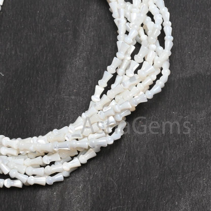 Beautiful Mother Of Pearl Fancy Mushroom Shape Gemstone Loose Beads,4-7.5 mm Natural Iridescent White MOP Shell Smooth Beads Jewelry makings