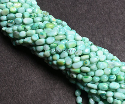 Beautiful Green Opal smooth Nugget Tiny gemstone Beads,5-8mm Mint Green Opal Plain Handmade Uneven Tumble Beads, Fine Opal Bead Jewelry SALE
