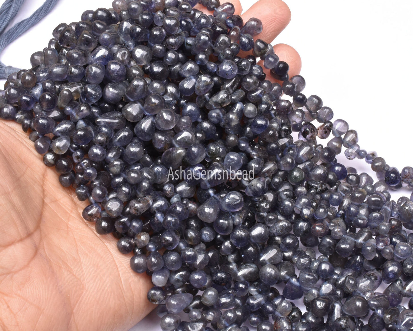 Beautiful Blue Iolite smooth Drops Shape Beads, Natural Iolite Side Drill Drops,13" Iolite Plain Teardrop Handmade Iolite Beads Jewelry SALE