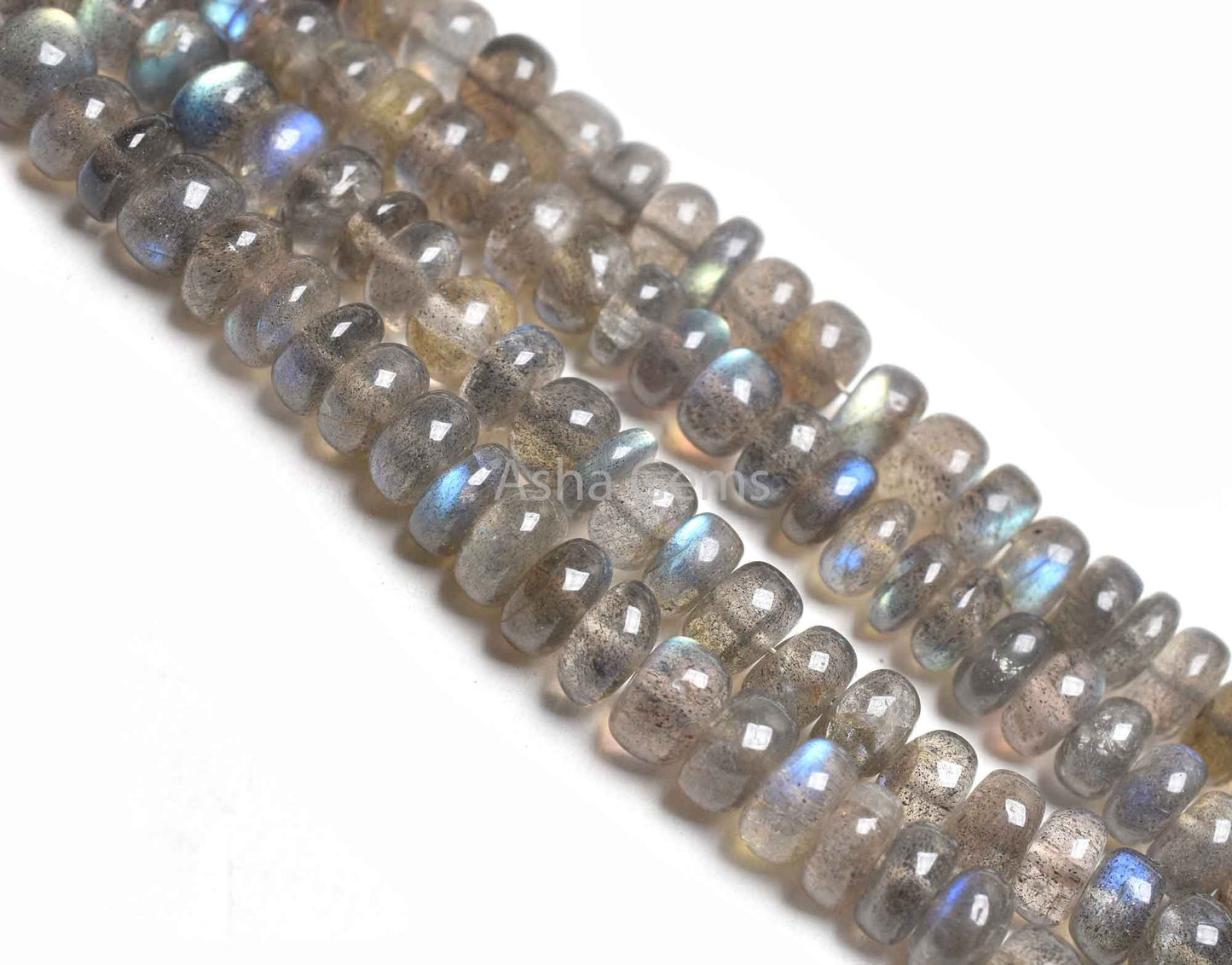 Natural Fire Labradorite Smooth Rondele Shape Beads,10" Strand Black Rainbow Bead AAA Labradorite Plain Handmade Rondelle Beads Jewelry Sale