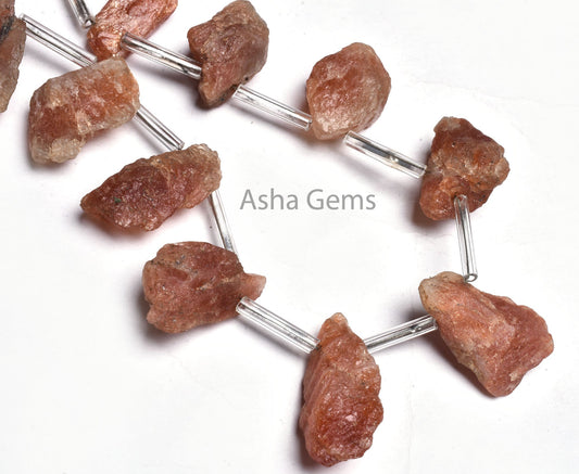 Beautiful Sunstone raw Rough Gemstone Beads, Natural Sunstone Uneven Slice Side Drill Beads Healing Crystal, Raw Mine Beads Jewelry makings