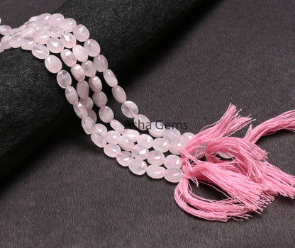 13" Natural Rose Quartz Smooth Oval Shape Gemstone Loose Beads,8-10 mm Pink rose Quartz Plain Oval handmade Beads Jewelry making Crafts SALE