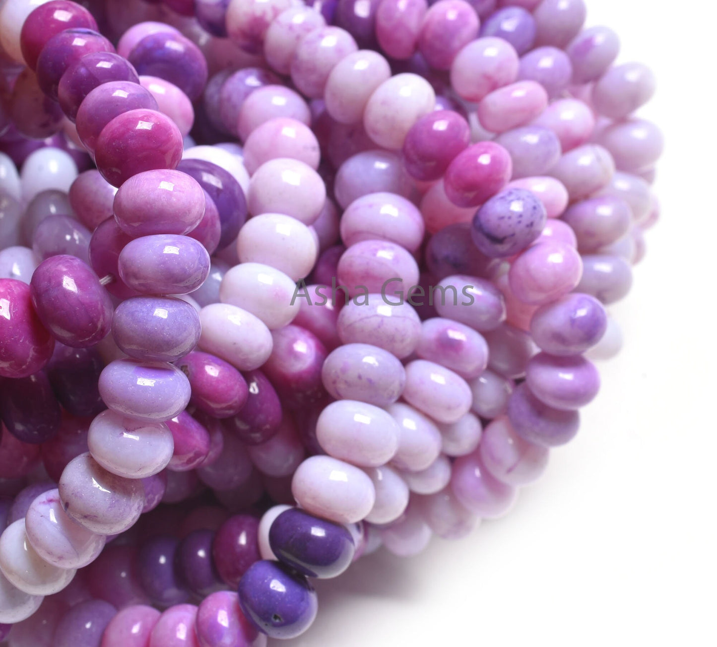 Beautiful Shaded Purple Opal Plain Handmade Rondelle Beads,16" Strand Lavender Opal smooth Gemstone Loose Opal Beads Necklace Jewelry SALE