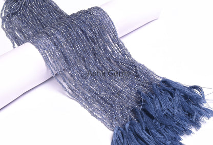 AAA Quality Blue Iolite Micro Cut Beads,13"Strand,2mm Natural Blue Iolite Rondelle Shape faceted Gemstone Bead Necklace Jewelry Making Craft